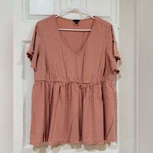 Torrid Blush V-Neck Peplum Blouse